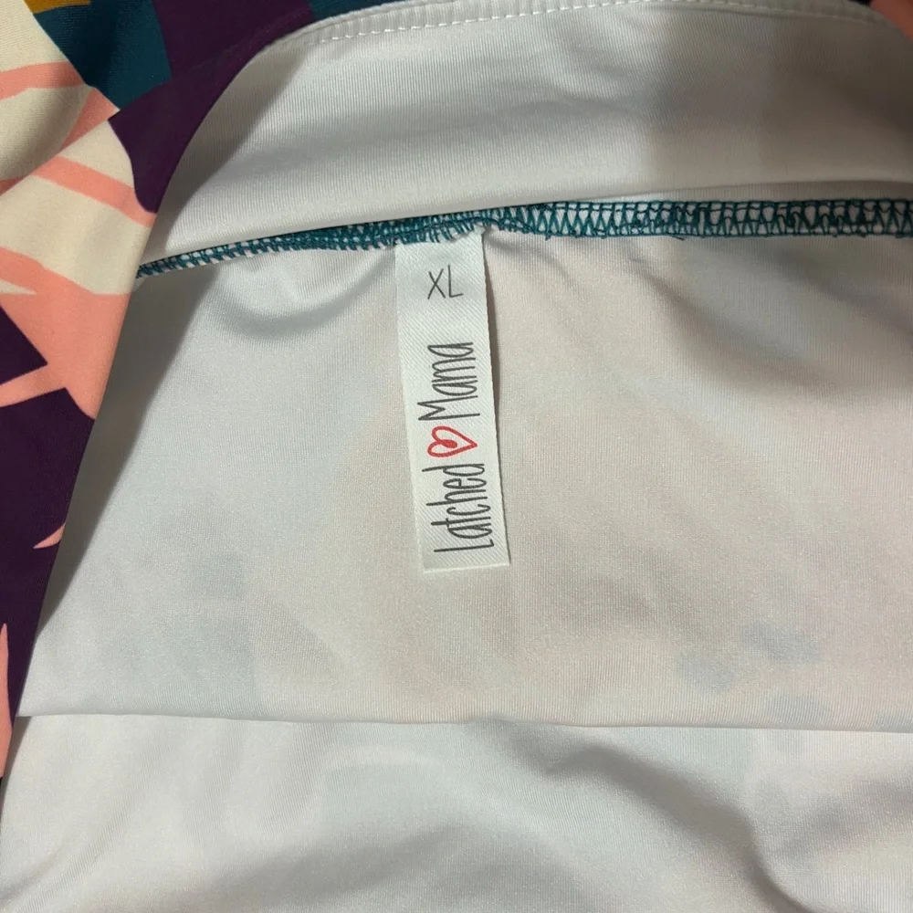 Latched Mama Blue Ruffled Bikini Nursing Top and Skirt - Picture 6 of 6